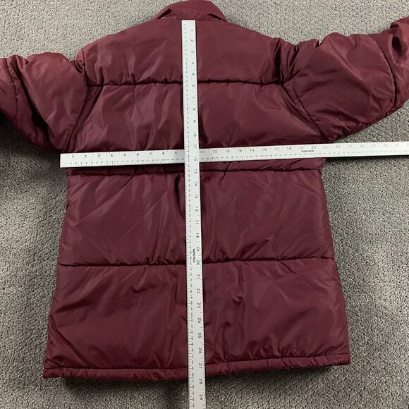 Vintage 70s 80s The North Face Down Puffer Jacket Men's Small Burgundy No Hood - Picture 9 of 14